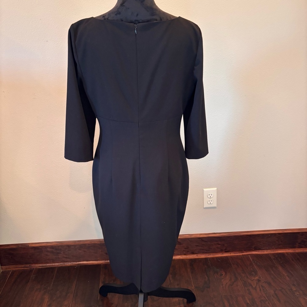Calvin Klein Black Sheath Dress, size 12, CareerWear Professional LBD Office - Picture 4 of 14